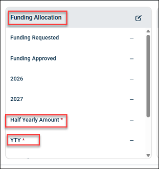 Funding allocation section
